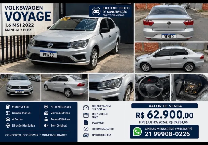 Volkswagen Voyage 1.6 MSI Flex 8V 4P 2022
