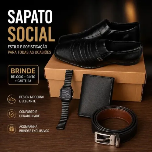 Sapato Social + Brindes OPORTUNIDADE!