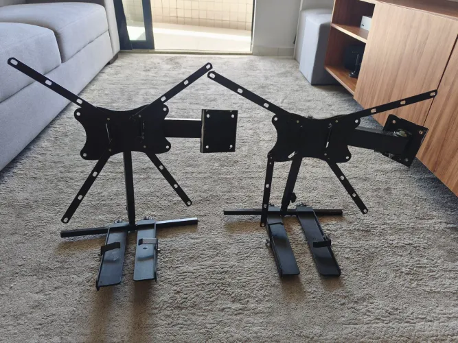 Suporte de tv articulado com base para box tv