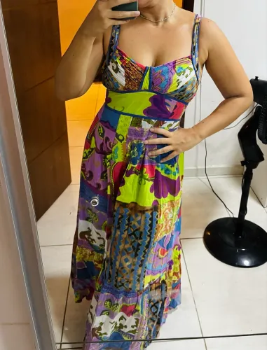 Vestido longo estampado