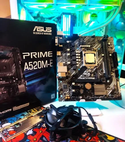 Kit Upgrade Placa Mãe ASUS Prime H410M-E + Processador Intel Core i3 10105 + Cooler Box