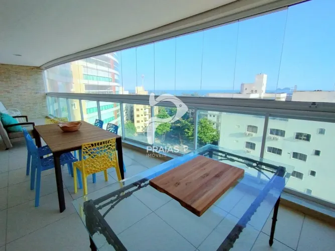 Apartamento com vista para o mar, 3 dormitórios, Enseada, Guarujá