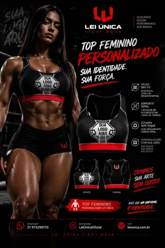 Top feminino personalizado para equipes muaythai jiu-jitsu boxe kickboxing 