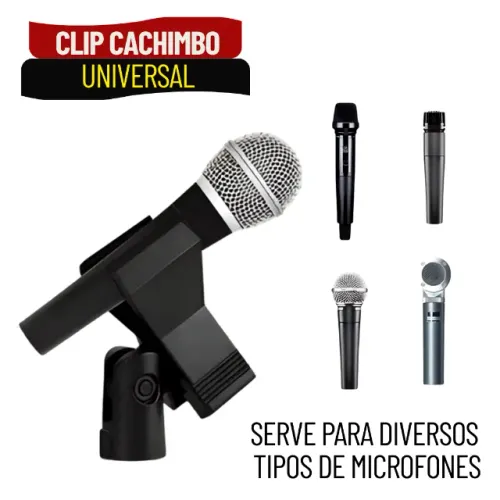 Cachimbo Suporte Universal para Microfone de Mão em Tripé Braço ou Pedestal - SMS10