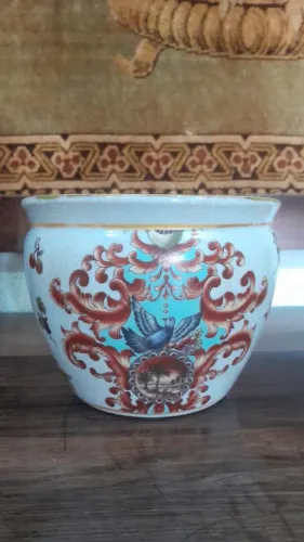 Antigo cachepot porcelana chinesa