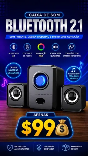 Caixa de som Bluetooth 2.1