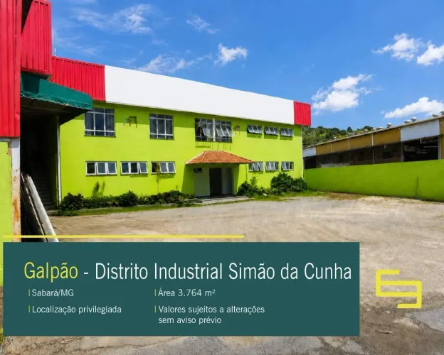 Galpão para alugar em Sabará/MG no bairro Distrito Industrial Simão da Cunha