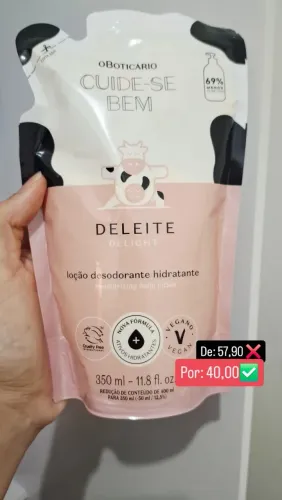 Hidratante Deleite vaquinha oboticario 