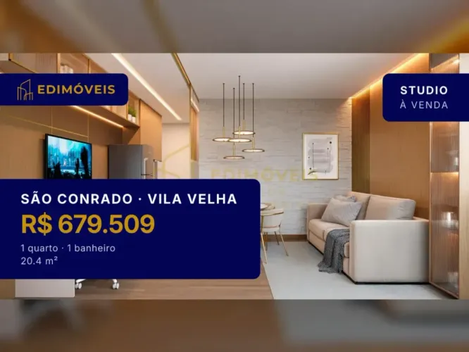 Studio moderno em São Conrado, Vila Velha, a poucos passos da Praia de Itaparica!