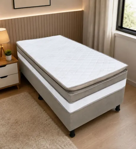 CAMA BOX SOLTEIRÃO C/ PILLOW 203X96X68 FRETE GRÁTIS!!