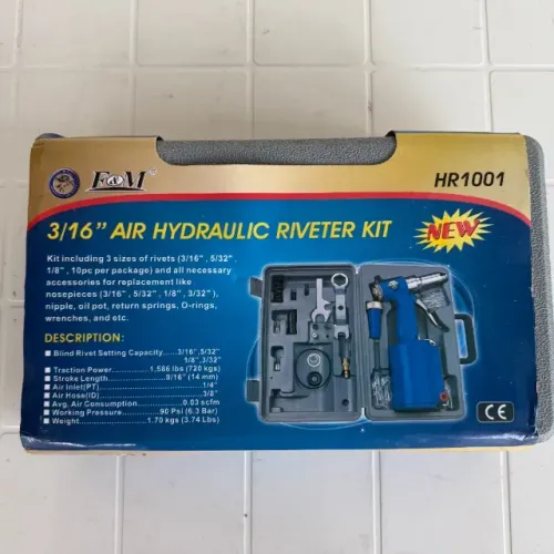 NOVO - Rebitador Pneuma?tica HR1001 Profissional Rebitadeira Metalúrgica Ar NF