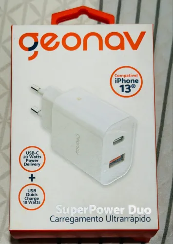 Carregador Geonav 20w USB-C e USB-A