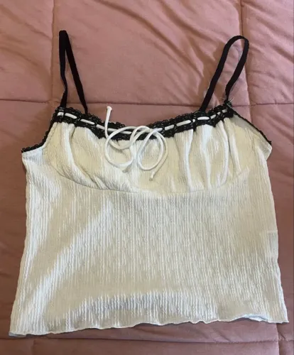 Blusa cotton on branca renda M