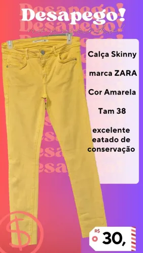 Calça SKINNY ZARA amarela