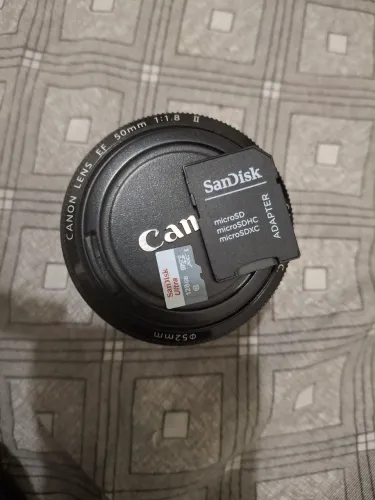 Cartão ultra 128 GB mais lente EF 50MM 1:1.8 II