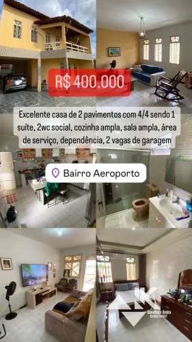 Casa à venda em rua pública, AEROPORTO, Aracaju, SE