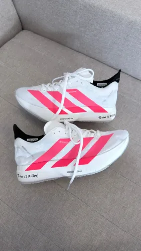 Adidas Adizero Adios Pro 4 Feminino Importado Cor: Branco/Rosa/Preto - Disponível 34 AO 41