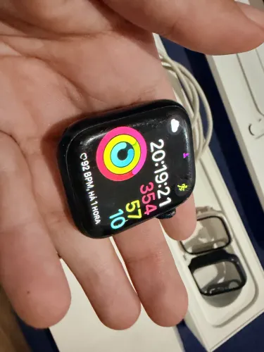 Relógio Apple Watch séries 7 midnight com todos acessórios e cases