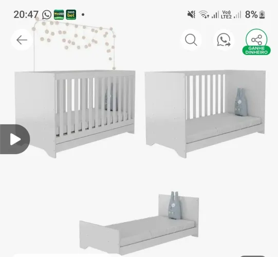 Berço 3 em 1 vira cama e sofa para seu filho e escrivaninha