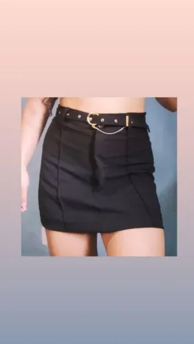 Short saia alfaiataria com cinto