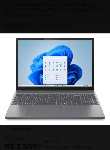 Notebook Lenovo IdeaPad Slim 3 15IRH10
