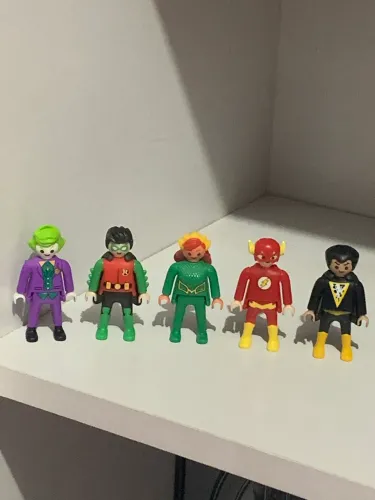 Playmobil dc - Coringa, robin, hera, flash, Adão negro 