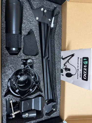 Kit Microfone Profissional Gravação Música com Stand