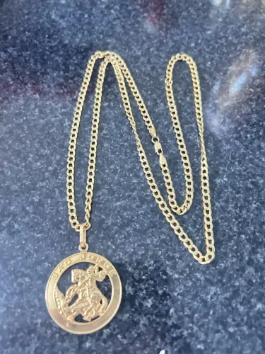 Cordão e pingente masculino ouro 18k 65cm