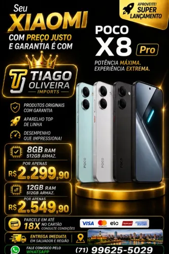 Poco X8 Pro Últimas unidades - versões 8 gb ram / 512 e 12 gb ram / 512 gb armaz.