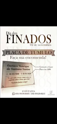 PLACA PERSONALIZADA- FINADOS