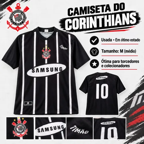 Camiseta antiga do Corinthians usada