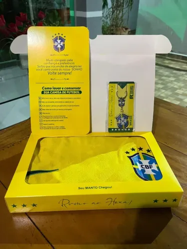 Camisa Amarela Jogador Brasil 2026 1/1 com Personalização e Caixinha