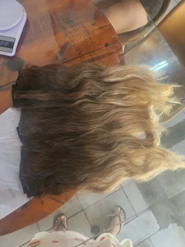 Cabelo Humano Vietnamita Morena Iluminada 291g - Usado Apenas 1 Mês