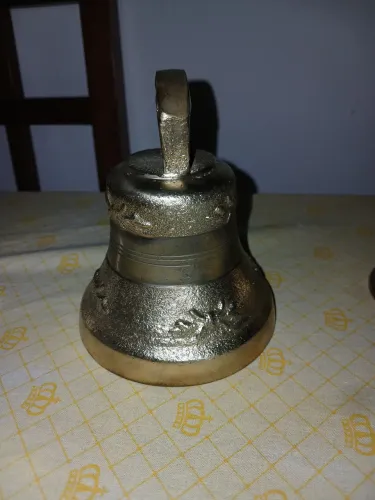 Sino de bronze antigo de 14 cm