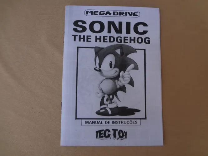 Sonic 1 - Mega Drive - Somente Manual Reprô de Impressão Simples