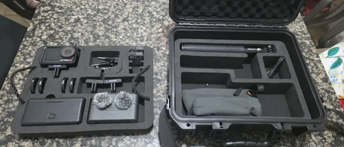Kit Completo DJI Osmo Action 5 Pro Adventure Combo + DJI Mic Mini + Acessórios Telesin