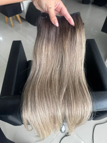 Cabelo humano brasileiro do Sul na tela , 52cm