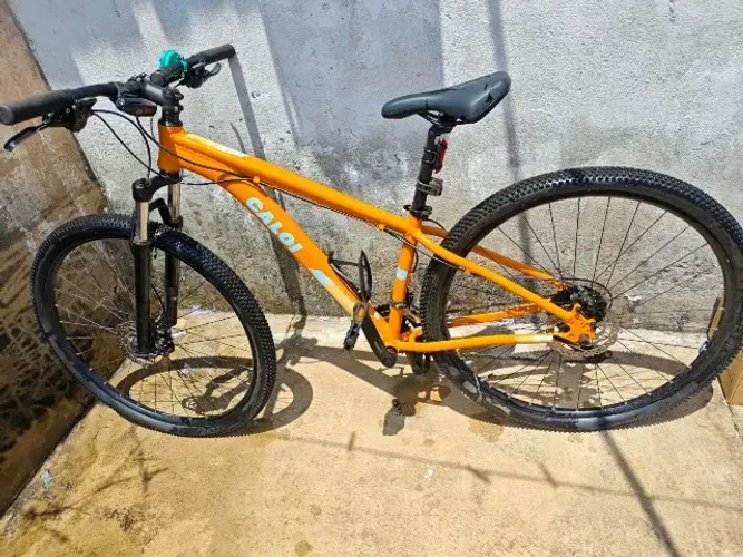 Bicicleta Caloi MTB Aro 29 Laranja Seminova - Freio a Disco