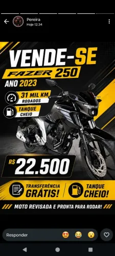Vendo motor fz25; Yamaha