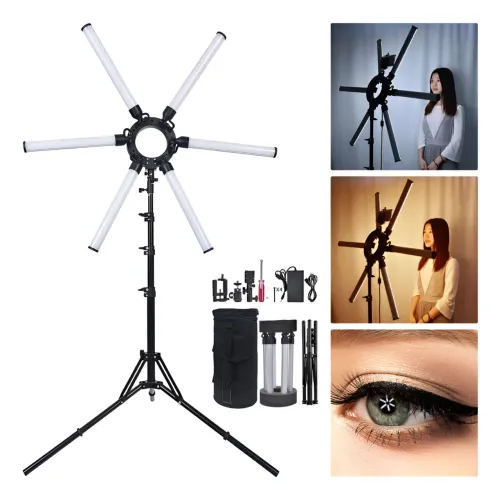 Luz Led 54w Bicolor Dobrável Tomate Suporte Celular + Tripé 127