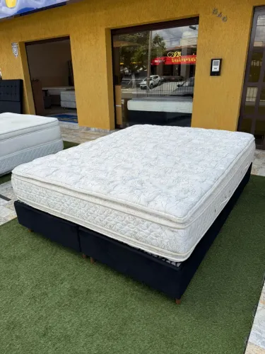 Cama box QUEEN SIZE CASTOR SEMINOVA TOP - ENTREGO