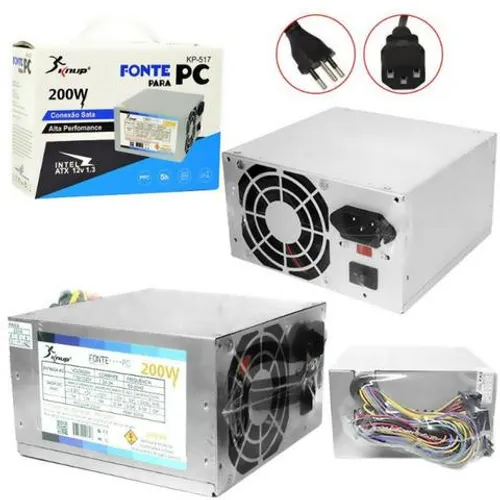 Fonte atx 200 watts sata 24 pinos