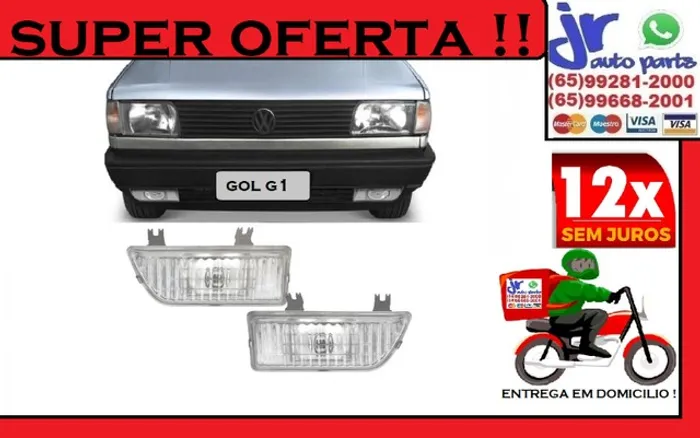 Par Farol de Milha Gol G1 Quadrado  87 88 89 90 91 92 93 94   Auxiliar Neblina