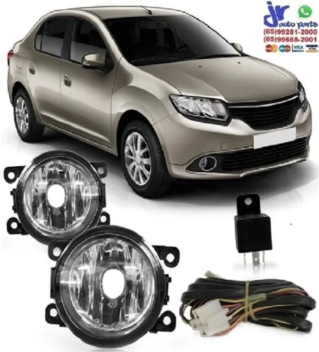 Kit Farol Milha Logan 2015 2016 2017 2018 2019 Auxiliar Neblina