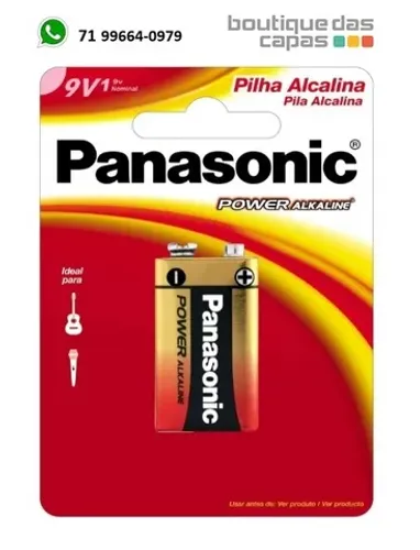 Pilha bateria alcalina 9V Panasonic para brinquedos