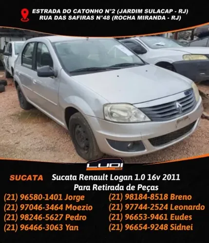 Sucata Renault Logan 1.0 16v 2011 Para Retirada de Peças