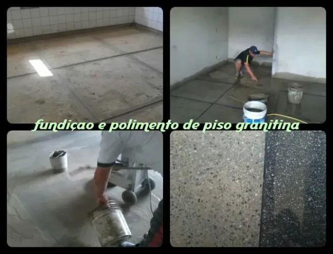 Fundição e polimento de Piso Granitina