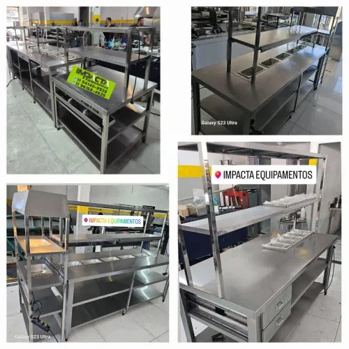 Mesa operacional para hamburgueria, pizzaria, delivery-linha de montagem 