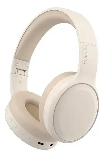 Headphone Fone Sem Fio Lenovo Th30 Bluetooth Dobrável Cor Bege - novo