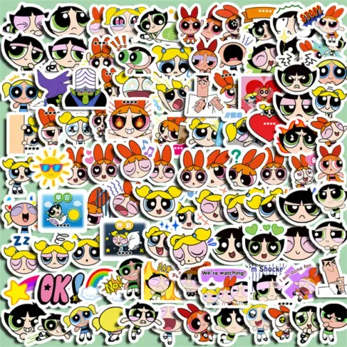 Kit 100 Adesivos de As Meninas Superpoderosas - Super poderosas - Autocolantes Pcs Peças